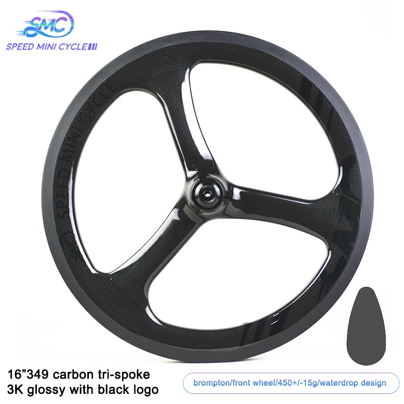 Углеродные колеса Brompton 74 мм 3 Спицы велосипед керамический 3sixty Hubsmith концентратор 1" 1 3/8" 349 Электрический SMC скорость мини цикл