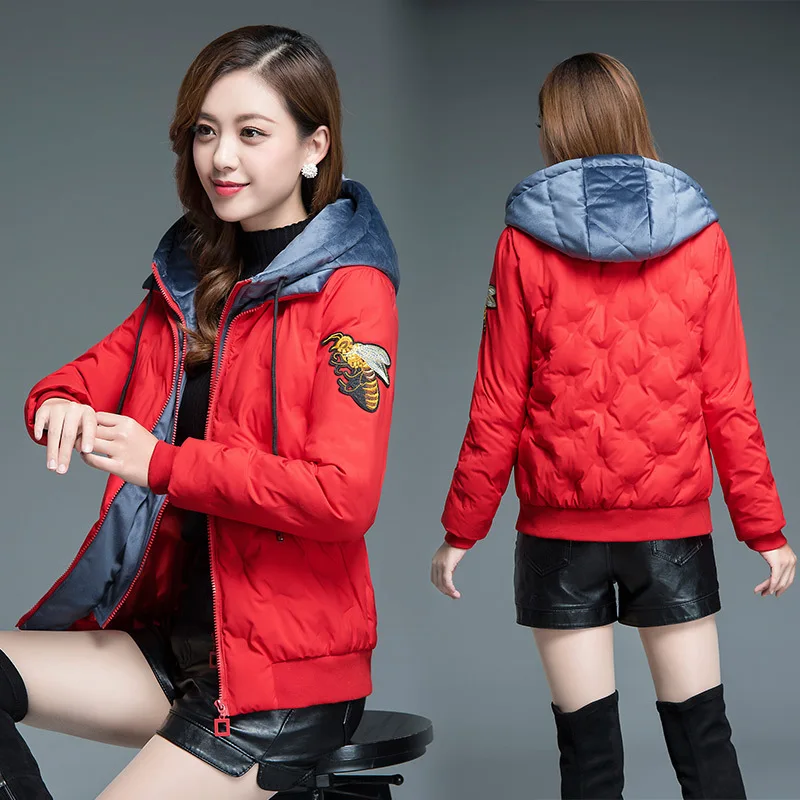 

Small Bee Double Zipper Warm Cotton Coat Zl1898