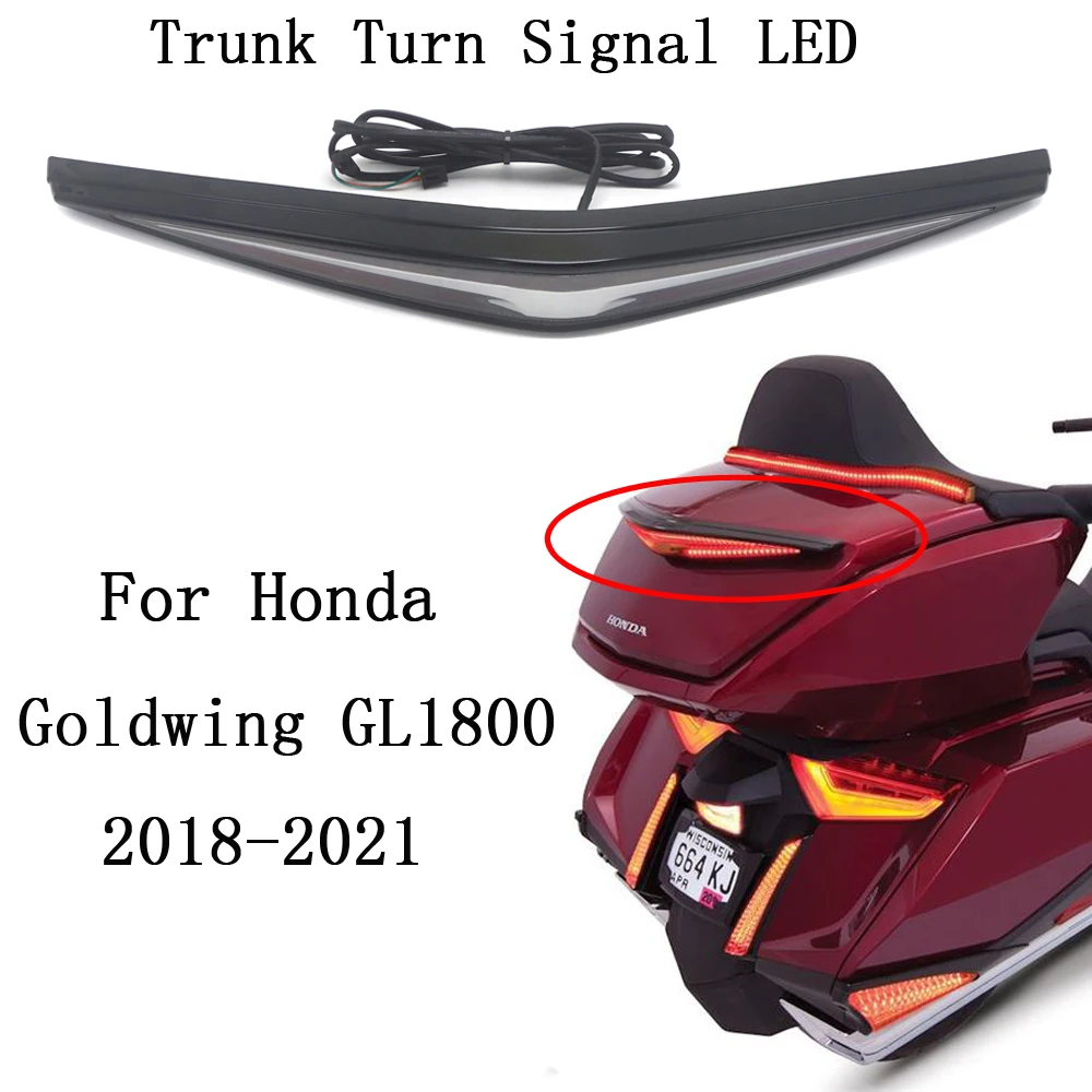 

Chrome And BLACK Motorcycle Rear Trunk Turn Signal LED Brake Light For Honda Goldwing GL1800 2019 2018-2020