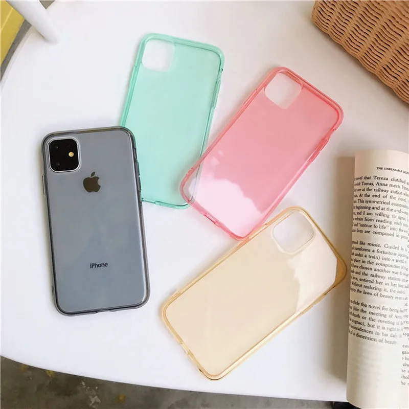 Moskado чистый сплошной карамельный цвет чехол для телефона для iPhone 11 Pro X XR XS Max 6 6s 7 8 Plus Прозрачный Мягкий ТПУ силиконовый чехол