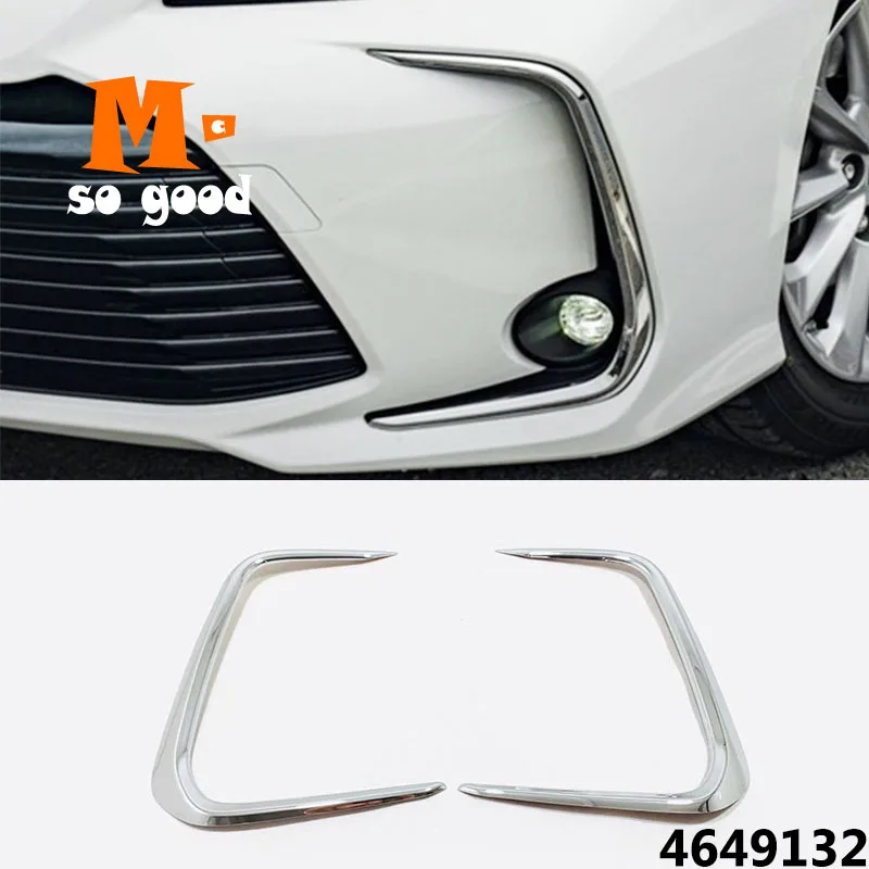 

2019 2020 For Toyota Corolla Sedan Car Front Fog Lamp Eyebrow Cover Trim ABS Chrome/carbon Fibre Auto Exterior Accessories