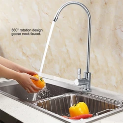 Stainless Steel Faucet, Kitchen Washing Vegetable Drainage Filter Faucet, Chrome-plated Reverse Osmosis RO Drinking Water Filter