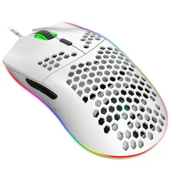 

J900 USB Wired Gaming Mouse RGB Gamer Mouses With Six Adjustable DPI Honeycomb Hollow Ergonomic Design For Desktop Computer