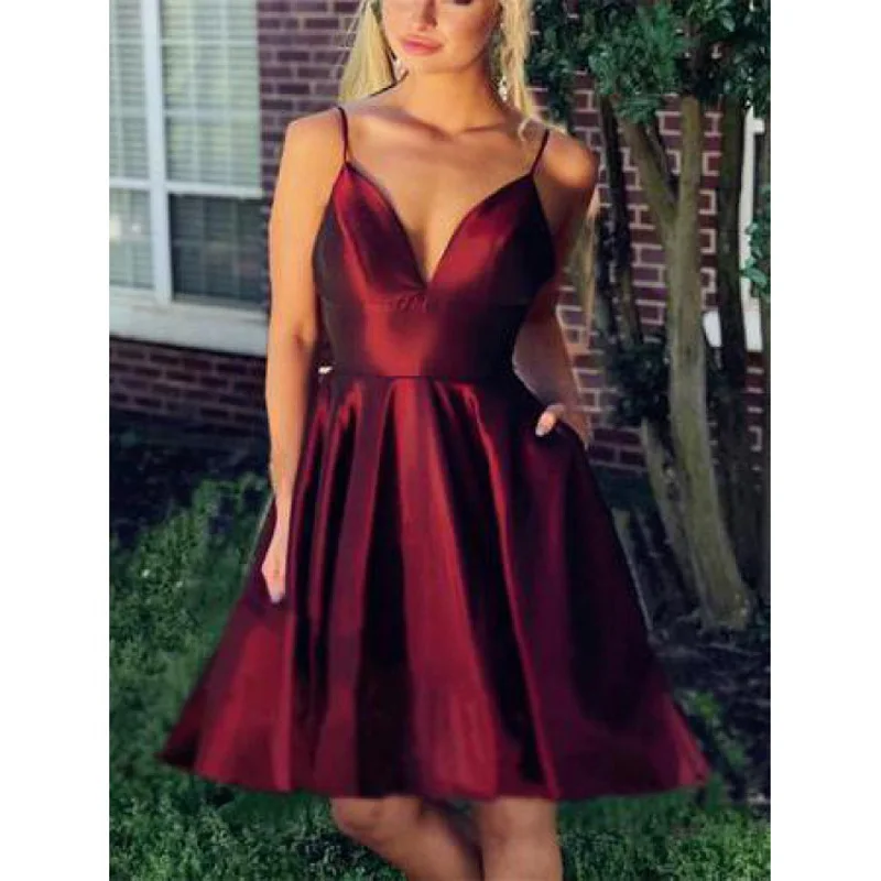 

Mini Short Homecoming Dresses Sweetheart Spaghetti Straps Homecoming Dress for Girls Zipper Back