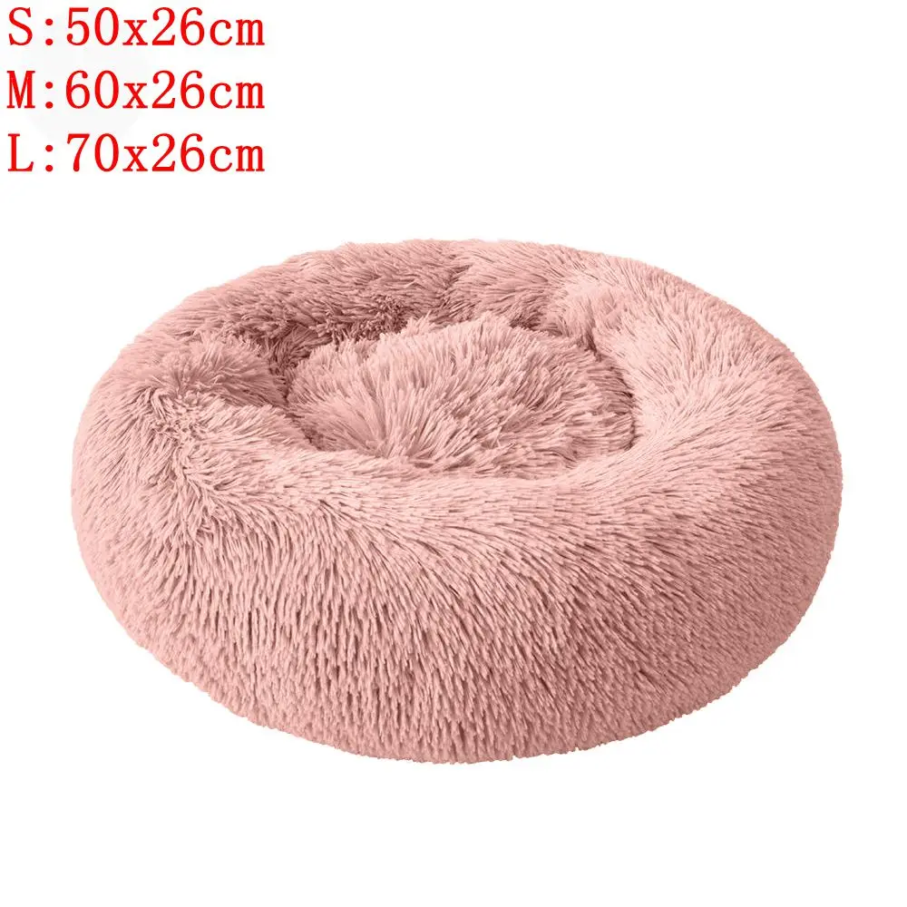 Супер мягкая кровать для собаки моющаяся длинная плюшевая собачья Конура глубокий сон собачий дом Бархатные коврики диван для собаки чихуахуа собачья корзина кровать для питомца - Цвет: Pink 1