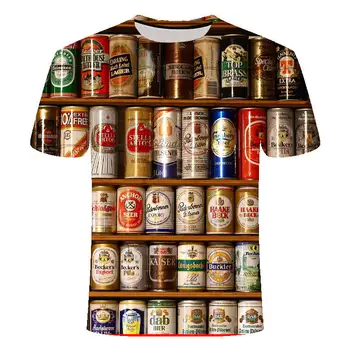 

2019 Novelty 3D t shirt Men Cans beer shirt Printed Hip Hop Crewneck short Sleeve Men/Women t-shirt top wholesale cryptocurrency