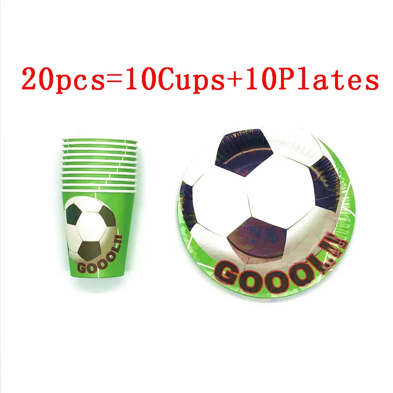 BeiPan 20pcs Футбольная тематика, вечерние украшения для дня рождения ребенка, детский набор для дня рождения, принадлежности для дня рождения, украшения - Цвет: BeiPan 20pcs