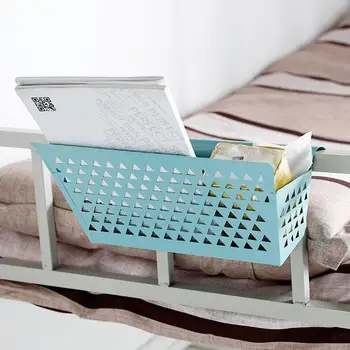 

Iron Hanging Storage Basket for Dormitory Bedside Notebook Book Sundries