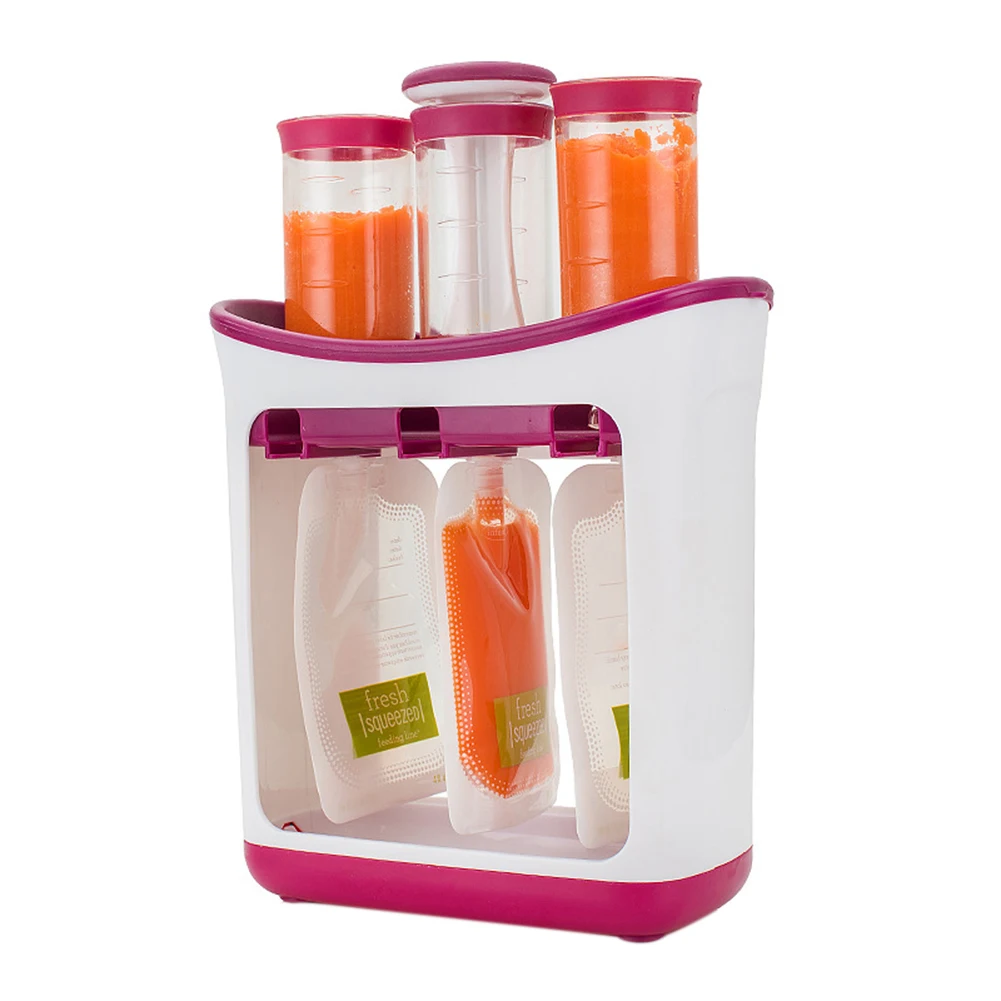 Food Maker Set Safe Homemade Baby Fruit Juice Squeezer Station Storage Bottles Bags Food Maker Kit Machine Cooking Supplies