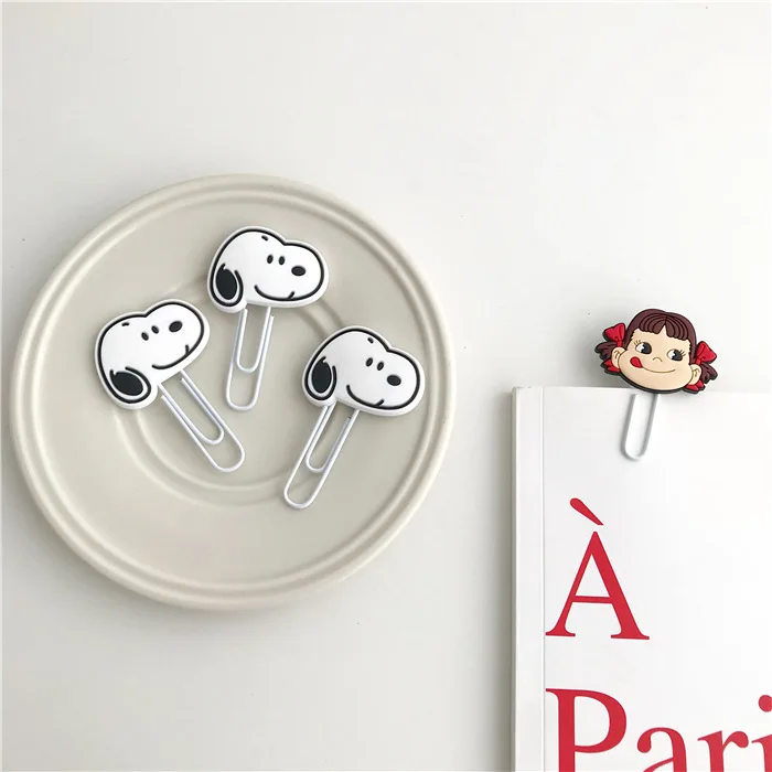 Новинка, 10 шт./партия, мультяшный каваи, Улица Сезам, собака, молоко, девочка, бумажный зажим, милый авокадо, свинья, металлическая Закладка, декоративные зажимы, канцелярские принадлежности
