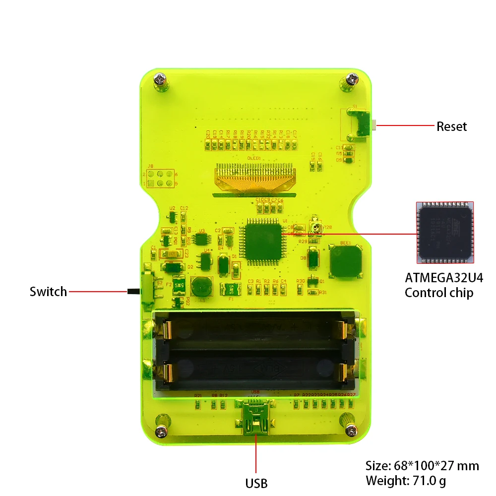 Keyestudio GAMEPI ATMEGA32U4 DIY Kit HandheldCon W/OLED игровая консоль стартовый набор для Arduino совместимый с ARDUBOY