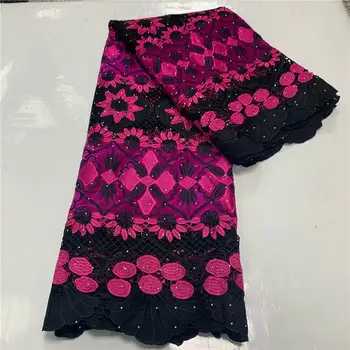 

French Nigerian Laces Fabrics High Quality Tulle African Laces Fabric Wedding African French Tulle Lace 5 Yards ! ZQJ70282