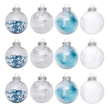 

24Pcs Christmas Tree Hanging Adornment Mesh Transparent 6CM Balls for Christmas Tree