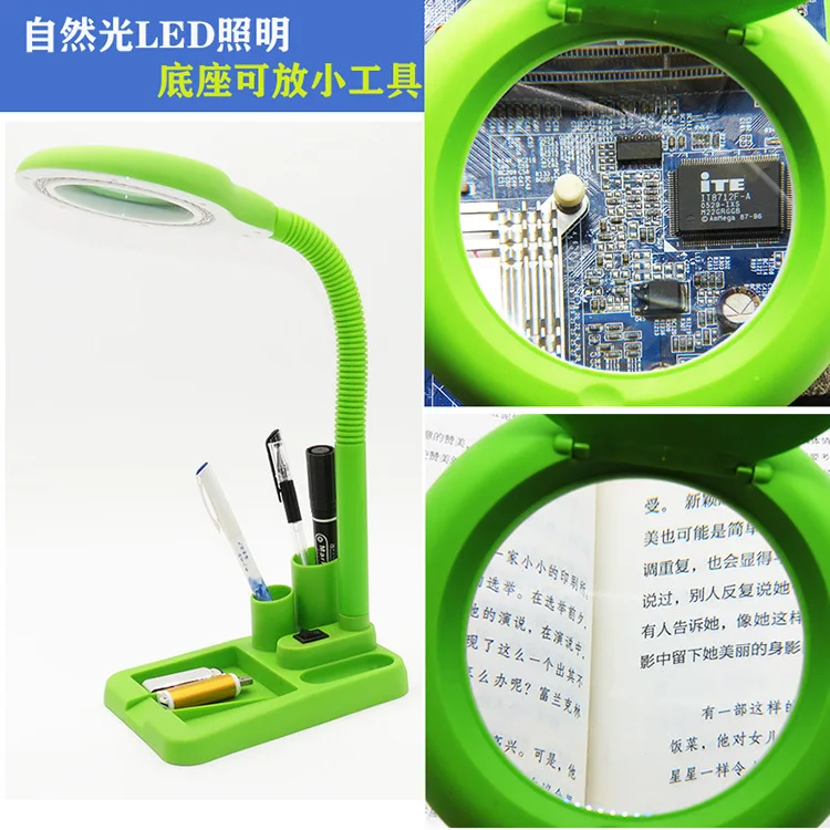 Lente de Vidro Ferramentas com 40 Artesanato Mesa Lupa Lâmpada Luz 5x 10x Desktop Reparação Leds Suporte Zm907 220v Led 2 reparação ferramentas com 40 leds suporte zm907