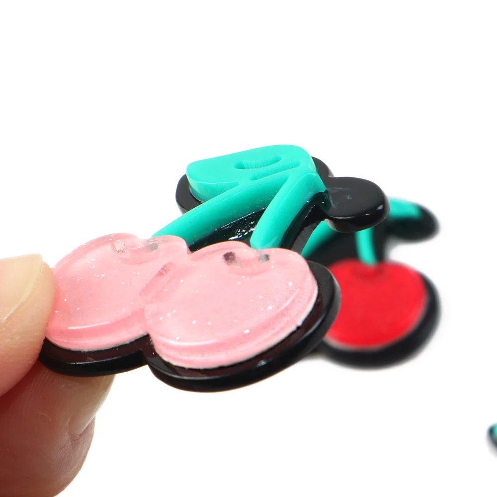David accessories 25pcs/lot Fruit Flower Double-deck Resins DIY Bow Bag Shoes Handmade Material Home Decoration,25Yc7623