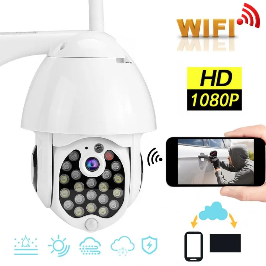 security camera 1080P Wireless Wifi PTZ Camera 21LED Smart Alarm Waterproof CCTV Surveillance 110-240V