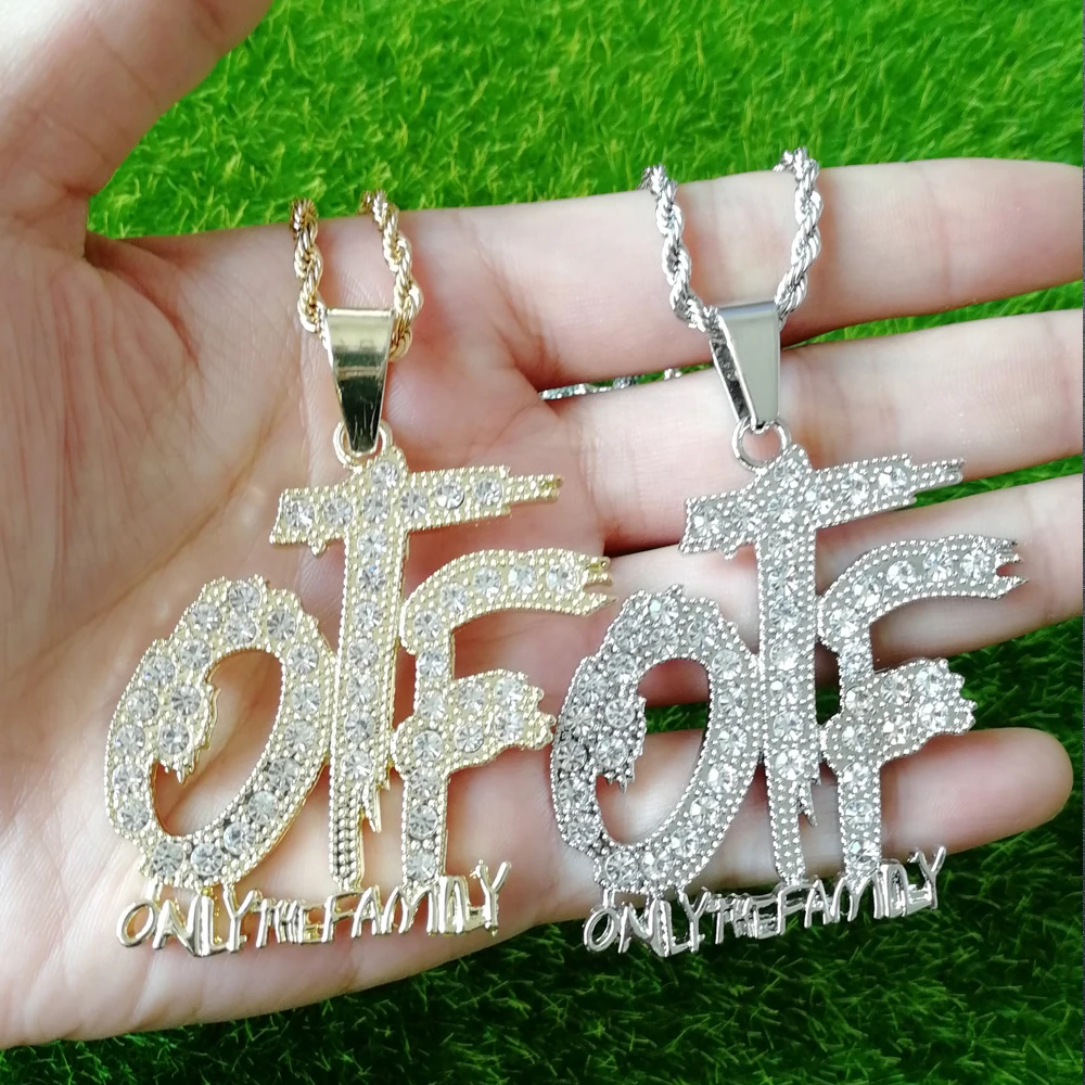 Мужские хип-хоп полностью Стразы OTF формы подвески ожерелье s Bling Iced Out звено Веревки Цепи Письмо ожерелье мужские ювелирные изделия подарок