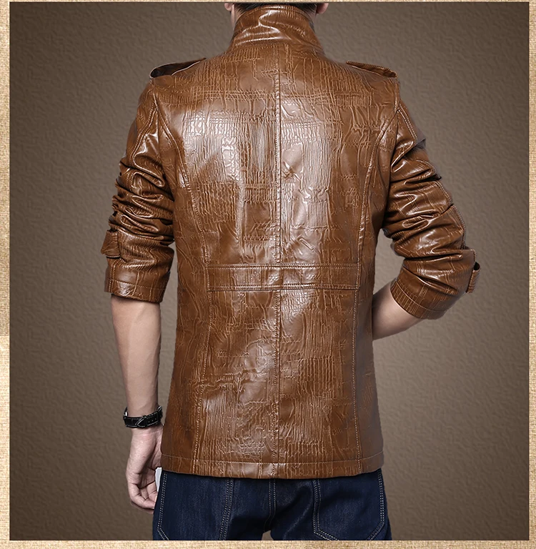 AliExpress Men Winter Brushed And Thick Fashion Casual Wear Leather Coat Jacket
