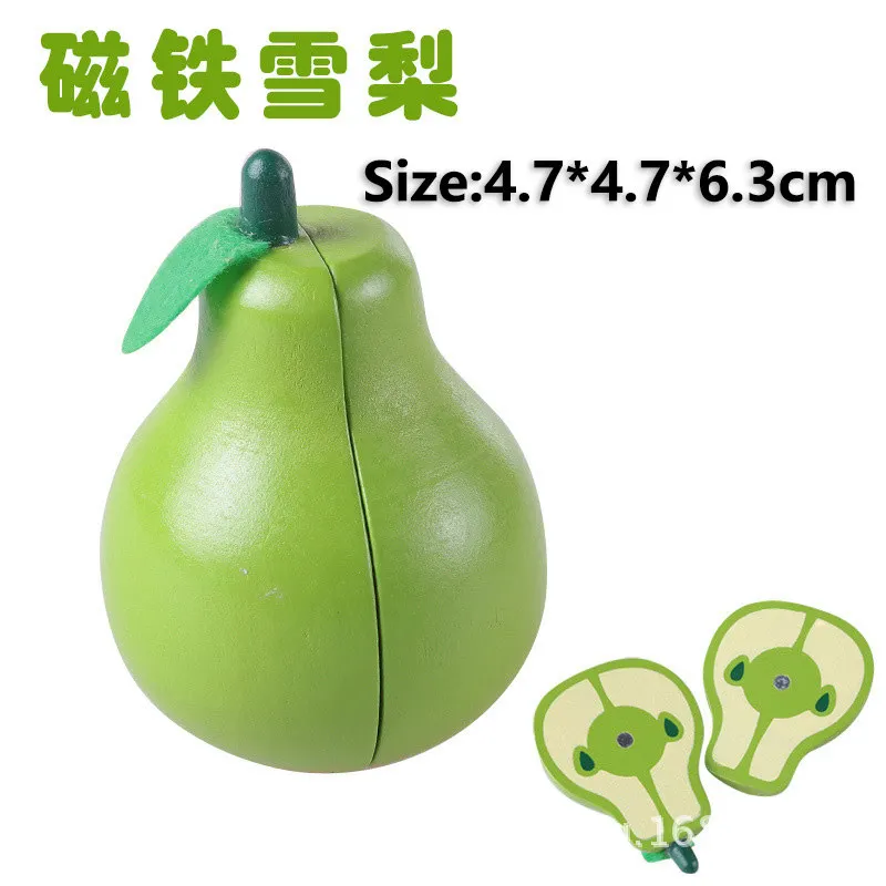 Montessori Kid Cut Fruit Gift 3DWooden Simulation Strawberry Pineapple Magnetic Children Play House Kitchen Educational Toy Gift 5