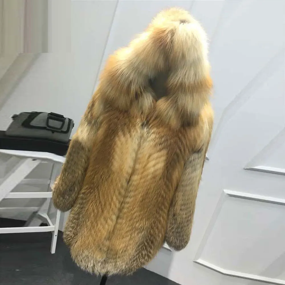 Зимнее плотное пальто из настоящего меха лисий мех куртка s пальто Femal натуральная меховая куртка женская качественная натуральный мех лисы пальто