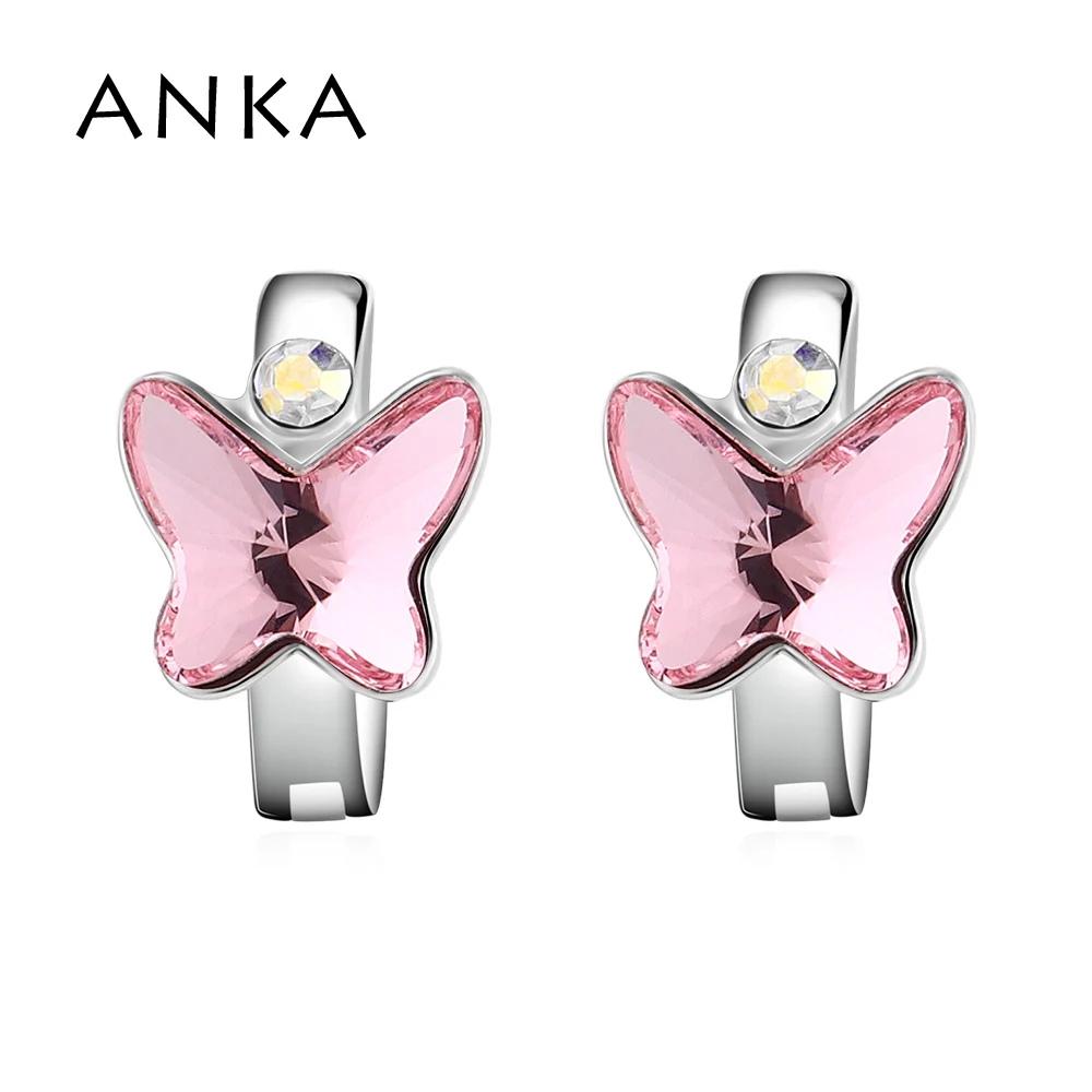 138319 ANKA Модные женские серьги-клипсы с кристаллами бабочки, кристаллы, украшения для женщин, серьги кристаллы из Австрия#138315 - Окраска металла: 138319