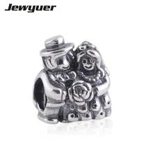 925 серебряные подвески для жениха и невесты из стерлингового серебра 925 пробы, Изящные Ювелирные изделия, очаровательные браслеты из бусин DIY для женщин BE119