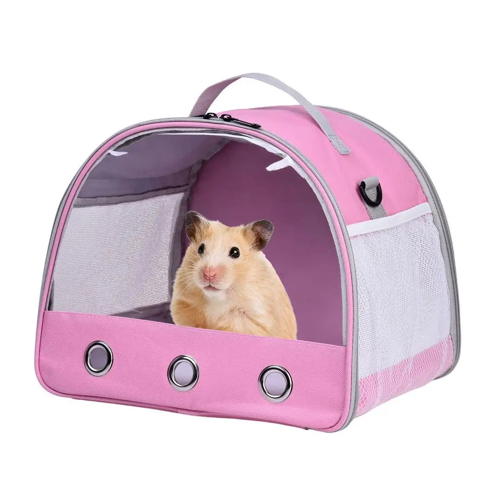 Portable Small Animal Carrier Shoulder Travel Carrying Bag Snuggle Bed for Hamster Sugar Glider Squirrel Small Animals Hamster Carrier Bag 