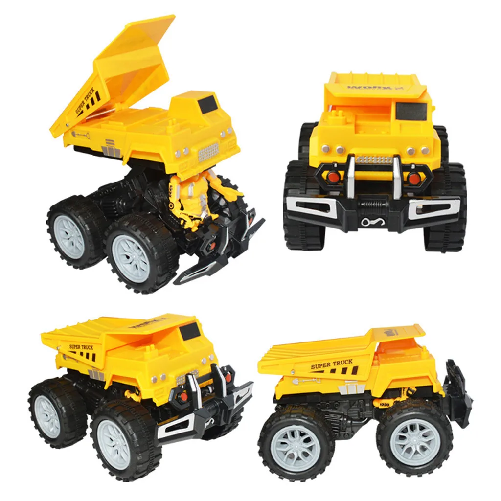 Funny Engineering Vehicle Model Wheel Plastic Diecast Inertial Deformation Toys kids toys boys Holiday Gift #B