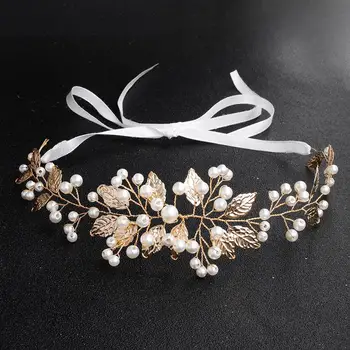 

Bride Pearl Handmade Wedding Headdress Hair Accessories Decoration Headwear Bridal Fashion Elegant Beads TS43