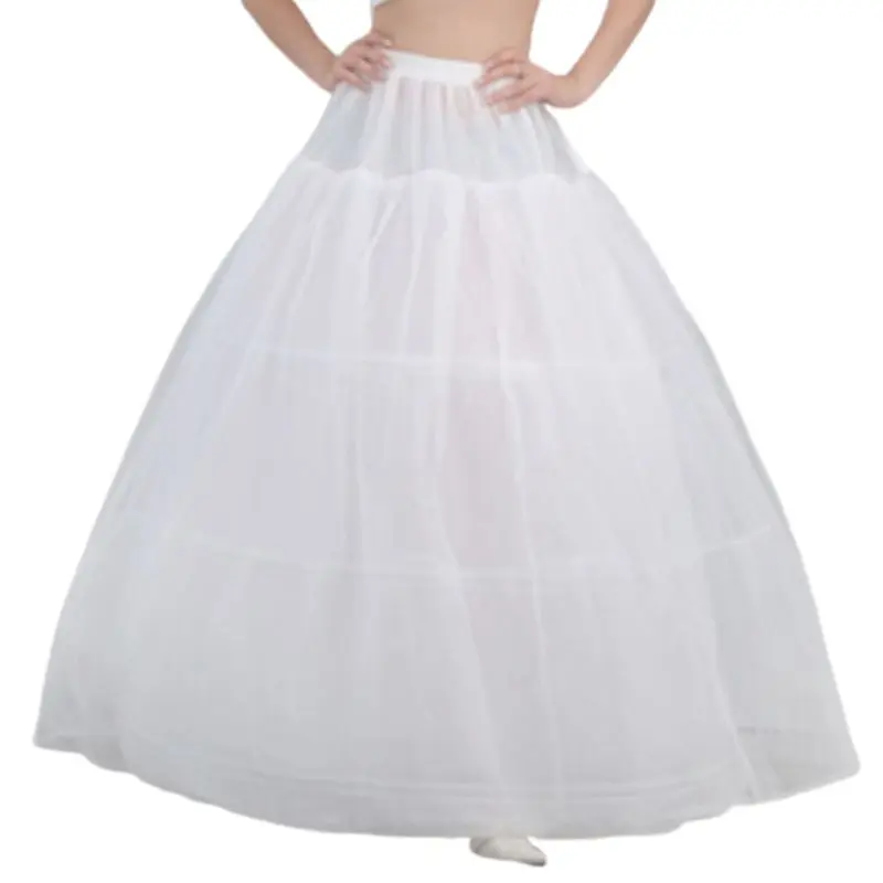 

2024 New Bride Bridal Wedding Dress Support Petticoat 3 Hoops 1-layer Yarn Skirt Women Costume Skirts Lining Liner