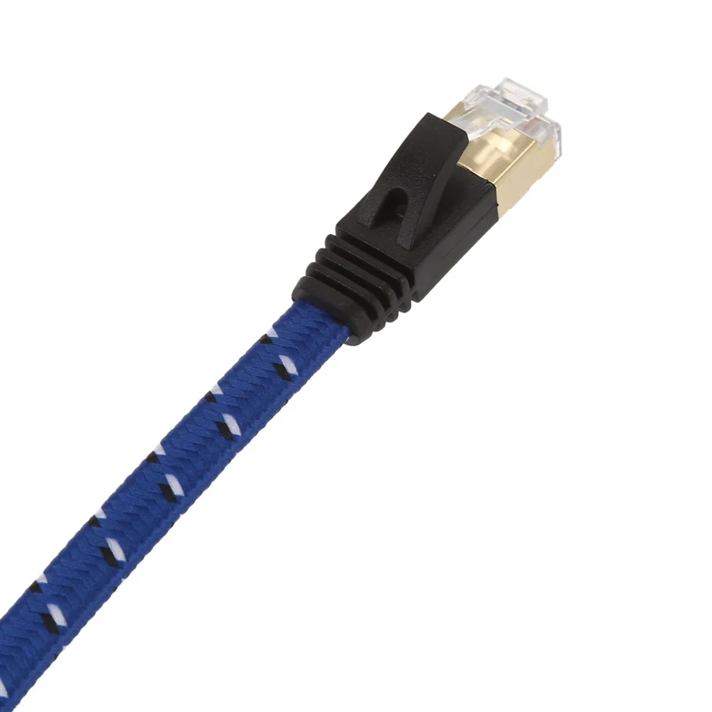 50 см Плетеный Кабель CAT-7 10 Gigabit Ethernet модем маршрутизатор патч RJ45 LAN сети синий