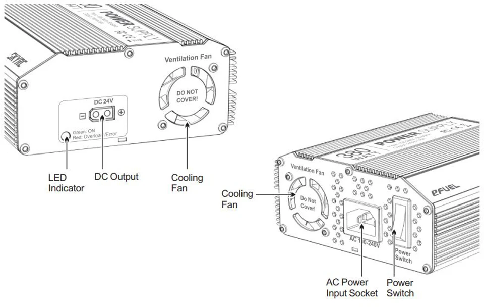 SKYRC 380W Источник питания 100-240V AC в DC 24V 16A RC адаптер питания для SKYRC B6 Nano ISDT PC-4860 BG-8S Q6 Pro DC зарядное устройство