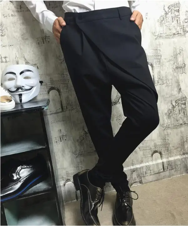 S-XL! Новые осенние стилист черные шаровары c принтом ноги брюки мужские самосовершенствования личности повседневные штаны дикий Штаны