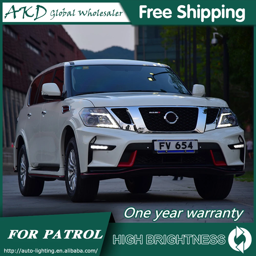 Фары для автомобиля Nissan Patrol Y62 2010 2019 DRL дневные ходовые огни головная лампа LED Bi Xenon