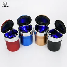 PNSL 1 шт. автомобильная пепельница со стальным вкладышем новейшая модель портативный автомобильный Грузовик Светодиодный сигаретный дым синий светодиодный светильник бездымный пепельница