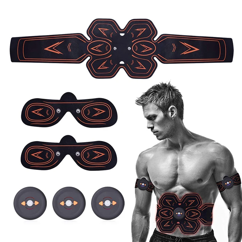 EMS Muscle Stimulator ABS Men Abdominal Muscle Trainer Smart Fitness Slimming Waist Belt Body Muscle Exerciser USB Rechargeable