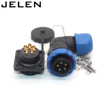 

SD20 ip68 waterproof connector 1 2 3 4 5 6 7 8 9 10 12 14pin connector male plug female socket LED Right angle connector