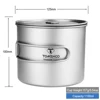 Tomshoo 1100ml Titanium Mug Outdoor Camping Picnic Water Cup Camping Tableware Cookware w/ Lid Camping Accesorios Cookware Camp 3
