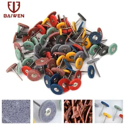 Tête de ponçage en feutre de Nylon, tampons de polissage abrasifs de 25mm, tige de 3mm, Mini brosse pour outil rotatif Dremel, 1 pièce 