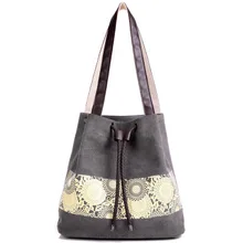 В Корейском стиле художественная повседневная женская сумка большого объема в этническом стиле холщовая ручная сумка для покупок-сумка на плечо