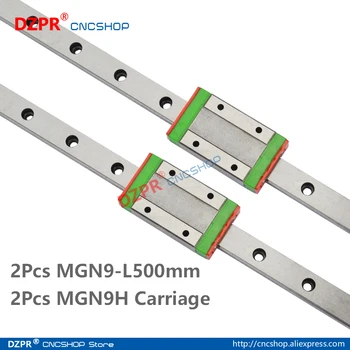 

MGN9 500mm 2Pcs 19.69 in Miniature Linear Rail 2Pcs MGN9H Carriage Block for 3D Printer CNC Machine CNC Parts