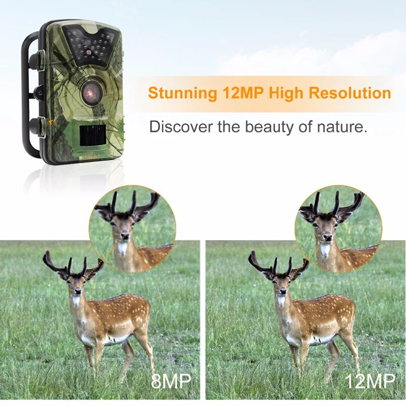 12MP камера дикой природы 5 мегапиксельная CMOS сенсор 1080P HD на открытом воздухе