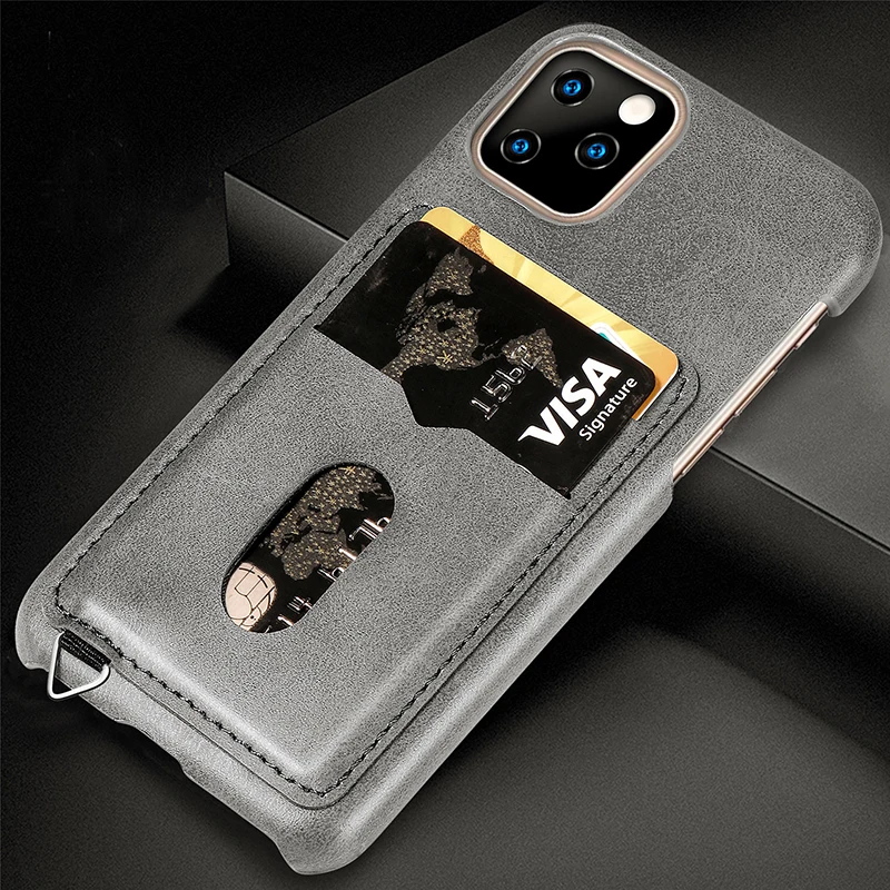 Haissky чехол для iPhone 11 Pro Max держатель карты PU + PC X Xs XR 8 7 6 Plus задняя защитная крышка с