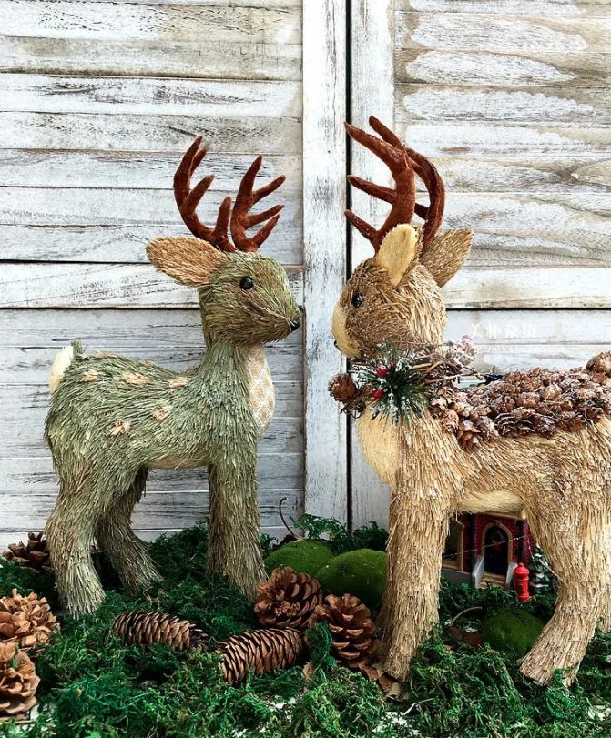 Американская деревенская рождественская декоративная одежда Sen, соломенный олень, свадебный подарок, реквизит