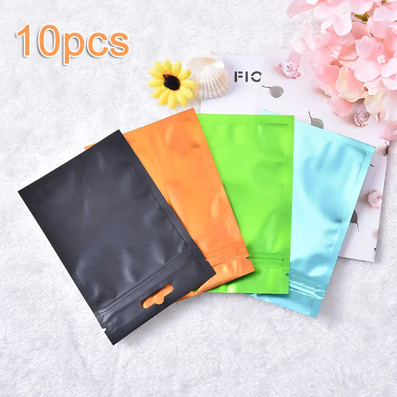 10 шт. 9*15 см различные цвета плоский алюминиевый фольга мешок для хранения упаковочная сумка самозапечатывающийся