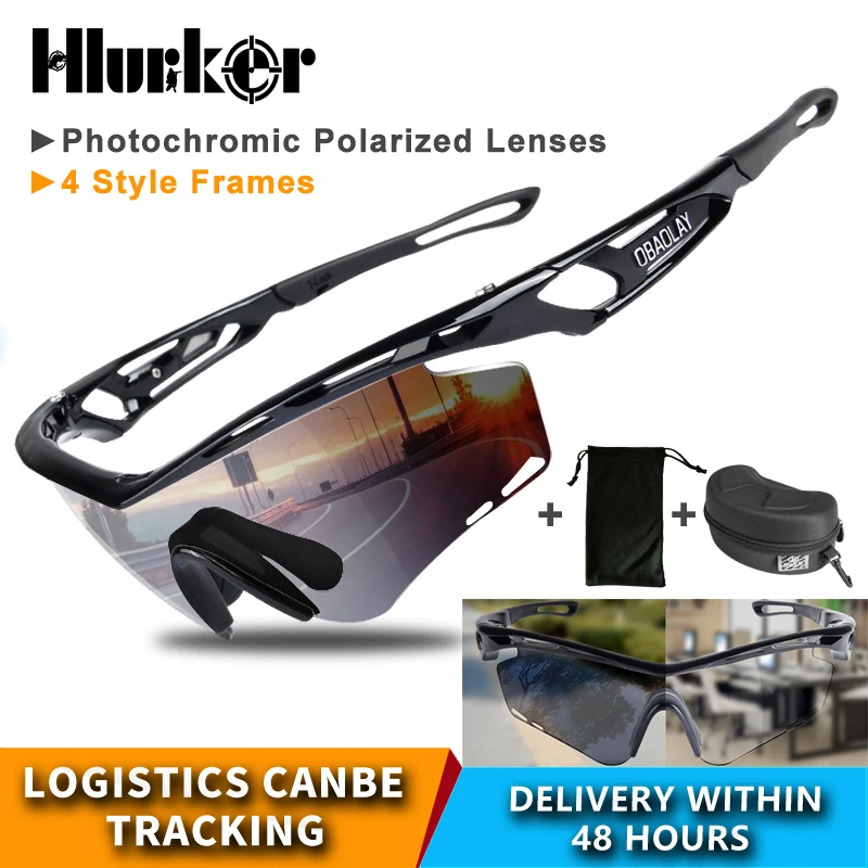 

Hlurker 26g Polarized Photochromic Cycling Glasses Bike Glasses Outdoor MTB Bicycle Sunglasses Goggles Eyewear With Myopia Frame