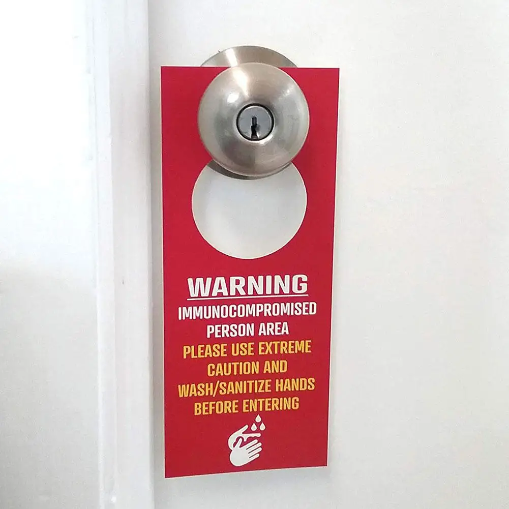 5/10Pcs Wash Hands Under Quarantine Warning Caution Door Hanger Safety Sign Boards Window Accessories Styling | Безопасность и