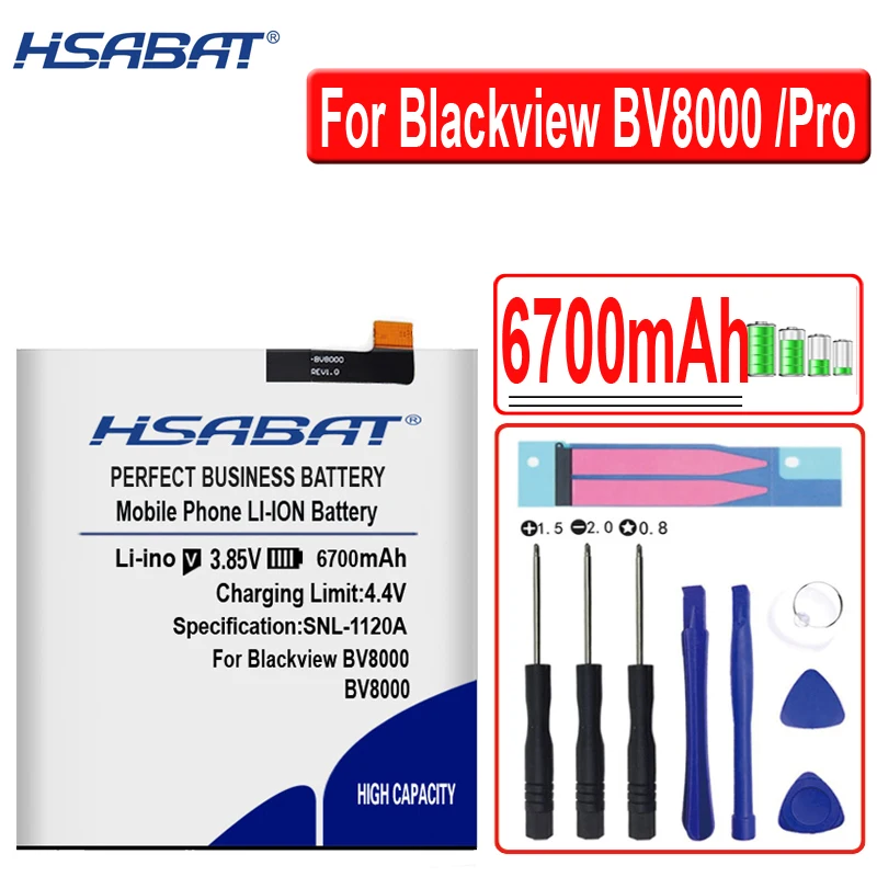 HSABAT 12000 мА/ч, Батарея для Blackview Ultra A6 BV8000 BV6000 BV6000S BV7000 BV9000 BV9500(BV7000 BV8000 BV9000 BV9500 Pro