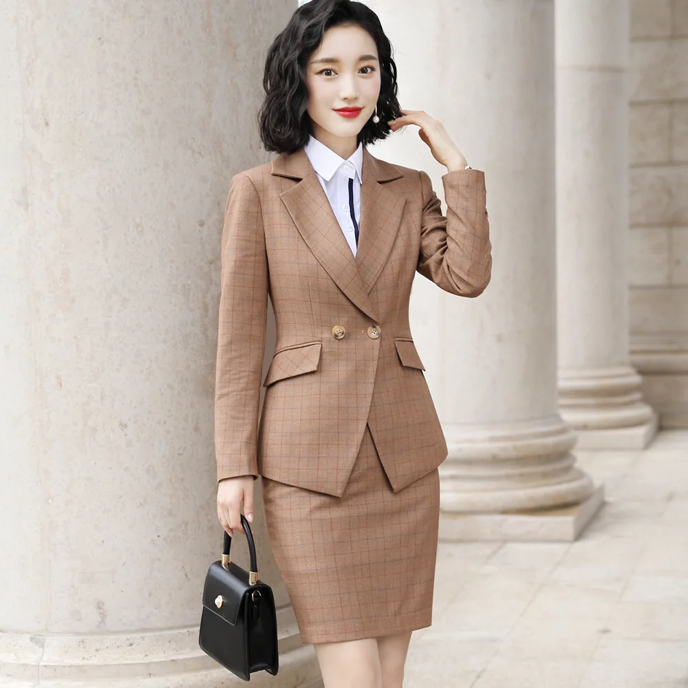 90% OFF Womens Suits Set 2 pieces Fashion Double Buckle Suit Professional OL Professional Suit Woman Pants Suits Elegant 8019918