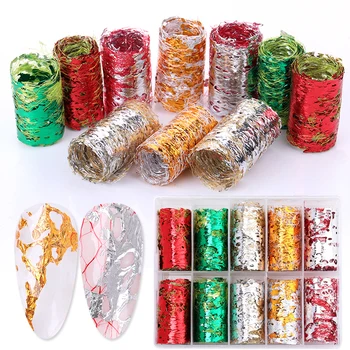 

10 Sheets 3D Nail Stickers Gold Silver Net Decals Slide Nail Art Decal DIY Nail Art Decoration Design